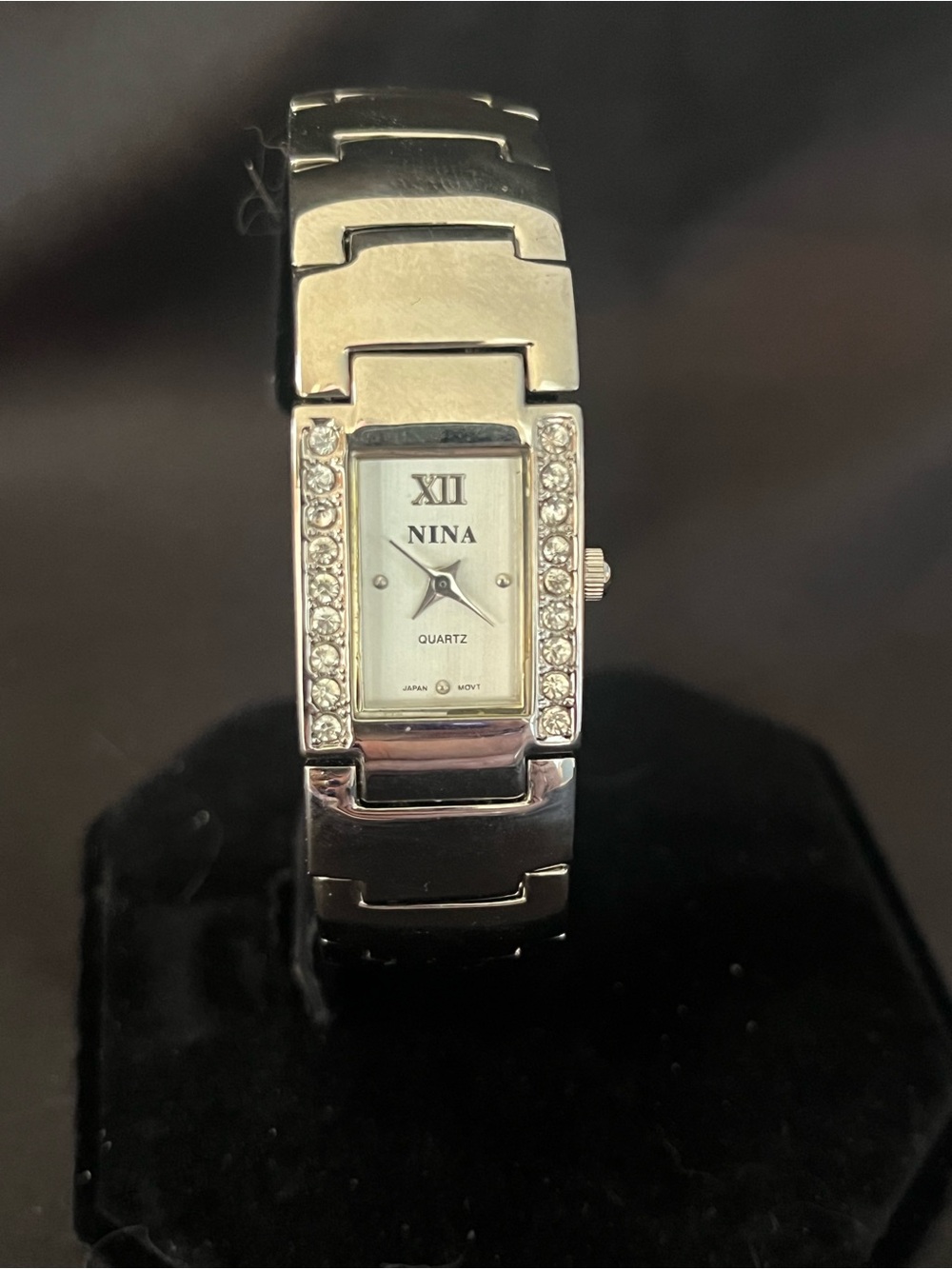 Nina Silver Tone Link Cuff Bracelet